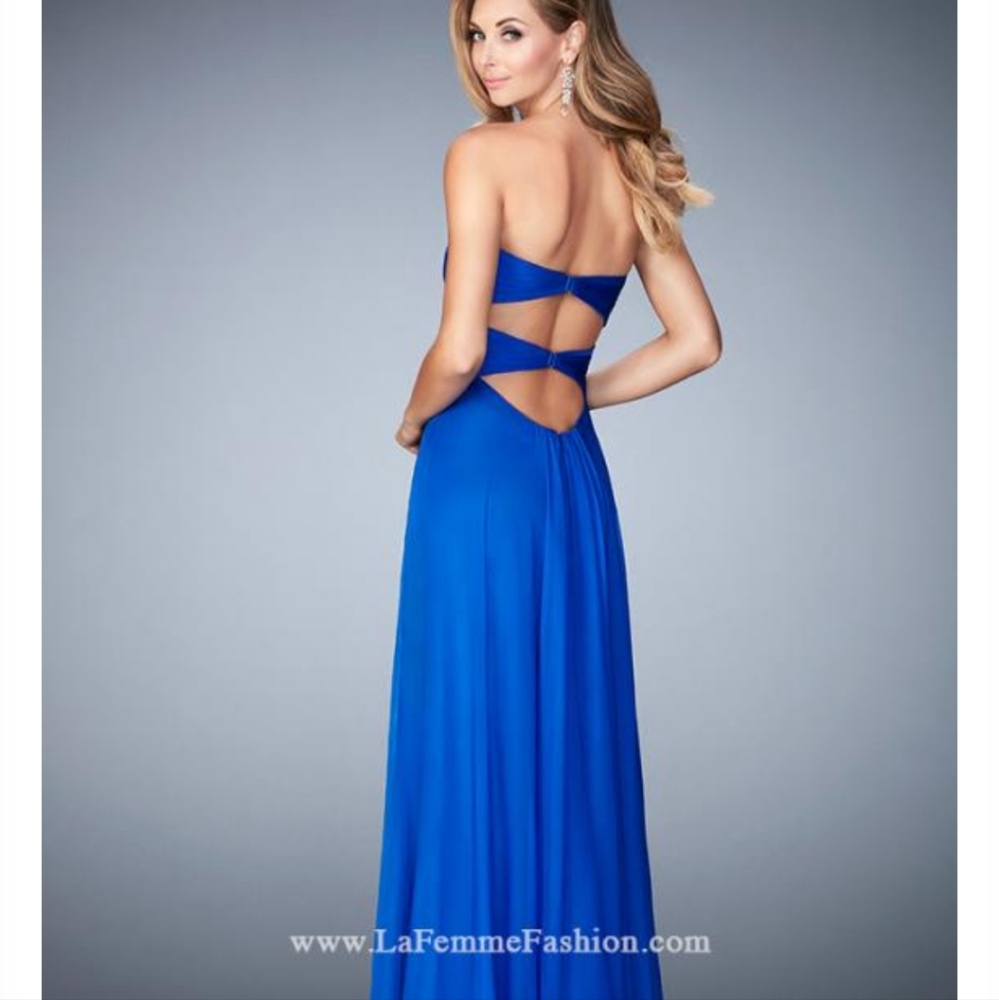 La Femme Electric Blue Formal Dress - Picture 2 of 10